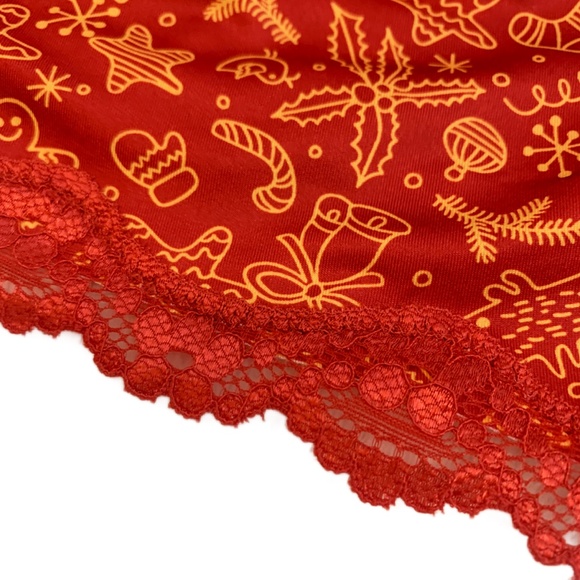 Splendies Cheeky Panties Sugar And Spice Red, Gold Christmas Size 4X NWT - Picture 3 of 9